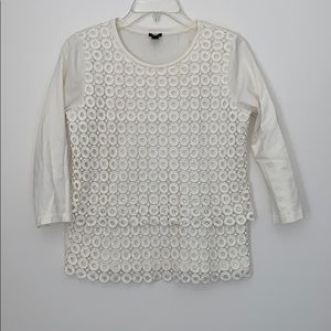 J Crew White texture top